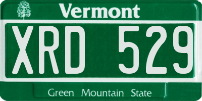 VT license plate XRD529