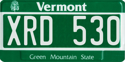 VT license plate XRD530