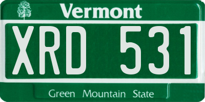 VT license plate XRD531