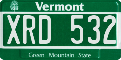 VT license plate XRD532