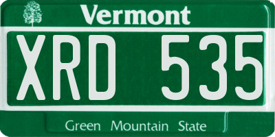 VT license plate XRD535