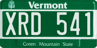 VT license plate XRD541