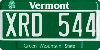 VT license plate XRD544