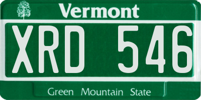 VT license plate XRD546