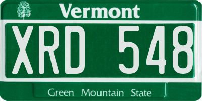 VT license plate XRD548