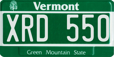 VT license plate XRD550