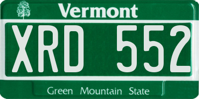 VT license plate XRD552