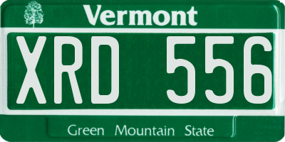 VT license plate XRD556