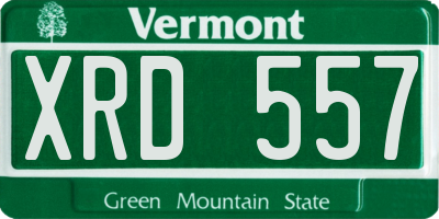 VT license plate XRD557