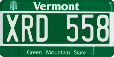 VT license plate XRD558