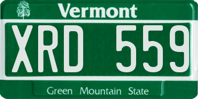 VT license plate XRD559