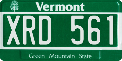 VT license plate XRD561