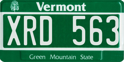 VT license plate XRD563