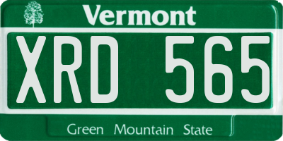 VT license plate XRD565