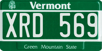 VT license plate XRD569