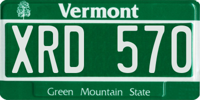VT license plate XRD570