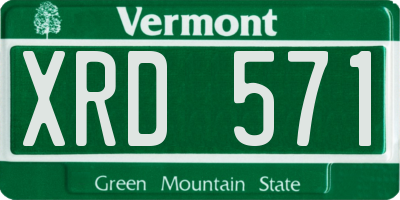 VT license plate XRD571