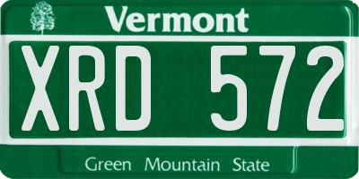 VT license plate XRD572