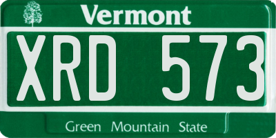 VT license plate XRD573