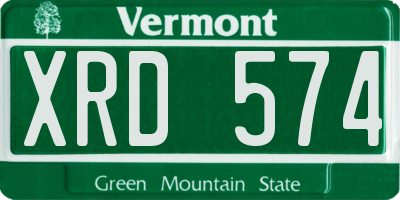 VT license plate XRD574