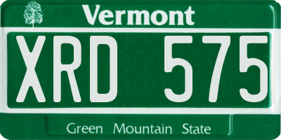 VT license plate XRD575