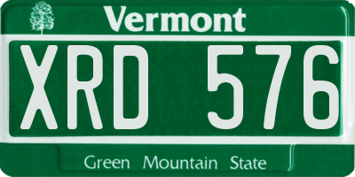 VT license plate XRD576