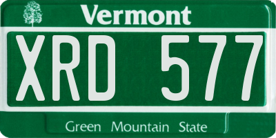 VT license plate XRD577