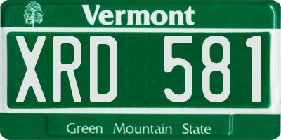 VT license plate XRD581
