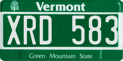 VT license plate XRD583