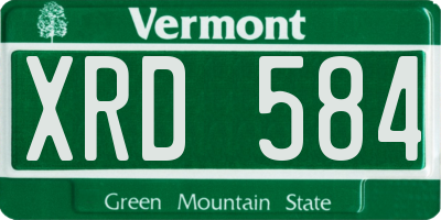 VT license plate XRD584