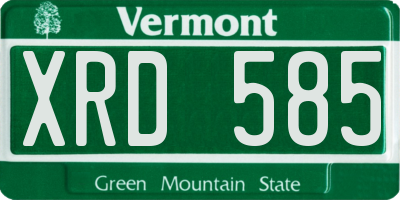 VT license plate XRD585