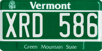 VT license plate XRD586