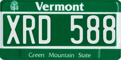 VT license plate XRD588