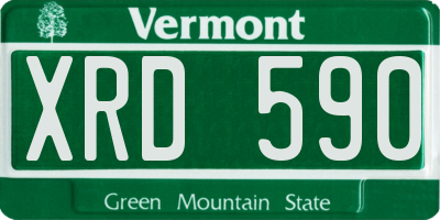 VT license plate XRD590