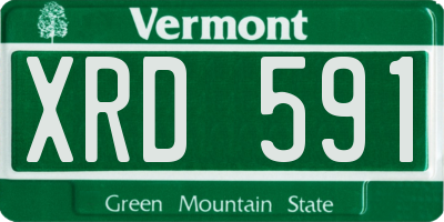 VT license plate XRD591