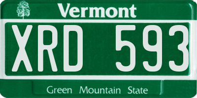 VT license plate XRD593
