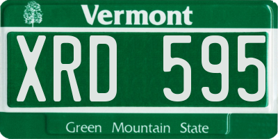VT license plate XRD595