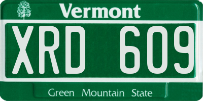 VT license plate XRD609
