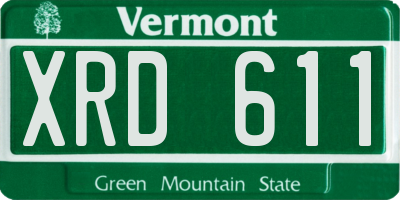VT license plate XRD611