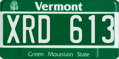 VT license plate XRD613