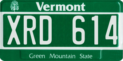 VT license plate XRD614