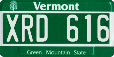 VT license plate XRD616