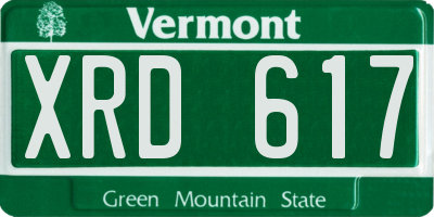 VT license plate XRD617
