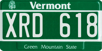 VT license plate XRD618