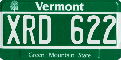 VT license plate XRD622