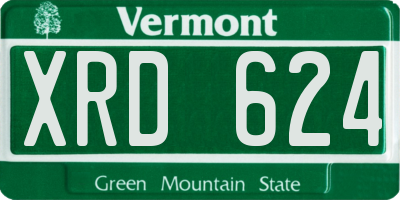 VT license plate XRD624