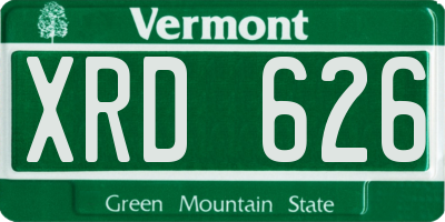 VT license plate XRD626