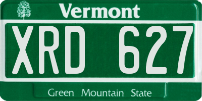 VT license plate XRD627