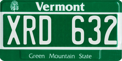VT license plate XRD632