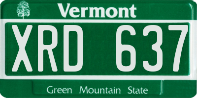 VT license plate XRD637